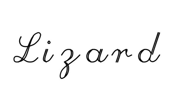 Lizards Decorative Handwriting Animation in Six Cursive and Gothic Fonts