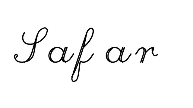 Safari Decorative Handwriting Animation in Six Cursive and Gothic Fonts