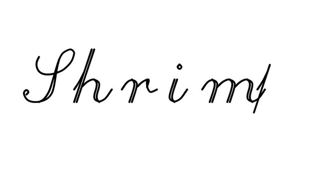 Shrimp Decorative Handwriting Animation in Six Cursive and Gothic Fonts