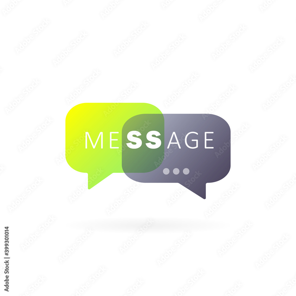 Poster message icon in flat design. communicate. conversation sign. chat. vector on isolated white backgrou
