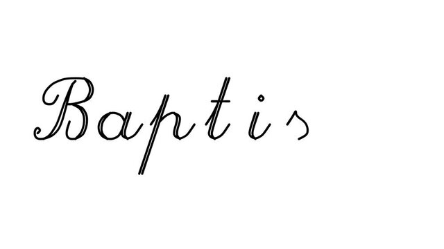 Baptism Decorative Handwriting Animation in Six Cursive and Gothic Fonts