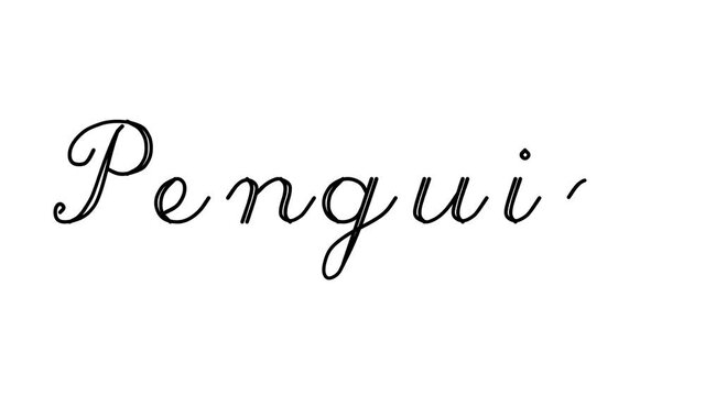 Penguin Decorative Handwriting Animation in Six Cursive and Gothic Fonts