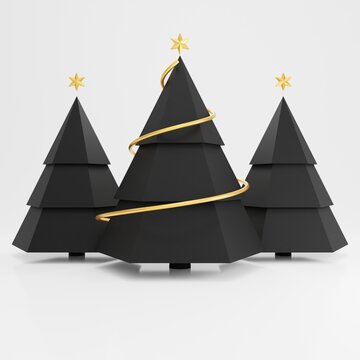 Merry Christmas and Happy New Year. Background Xmas design of realistic gifts box. christmas holiday decorate, abstract minimal concept, geometric background, 3d rendering 
