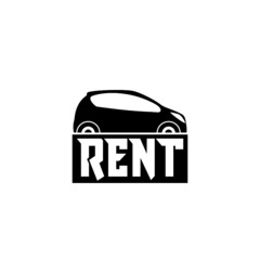Rent car icon for web design isolated on white background