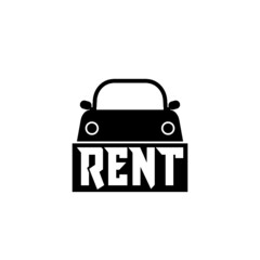 Rent car icon for web design isolated on white background