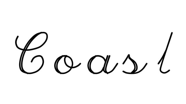 Coast Decorative Handwriting Animation in Six Cursive and Gothic Fonts
