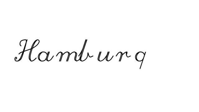 Hamburger Decorative Handwriting Animation in Six Cursive and Gothic Fonts