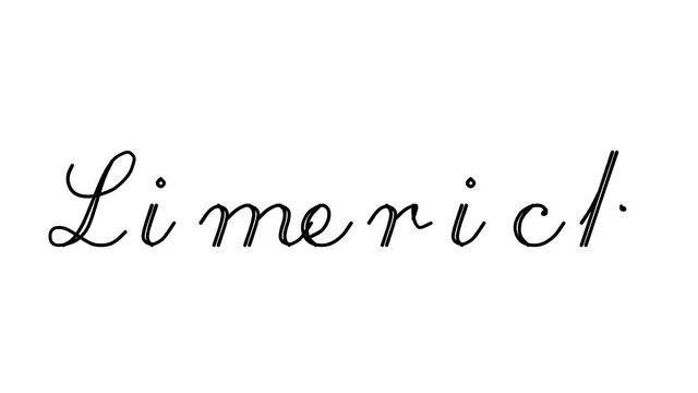 Limerick Decorative Handwriting Animation in Six Cursive and Gothic Fonts