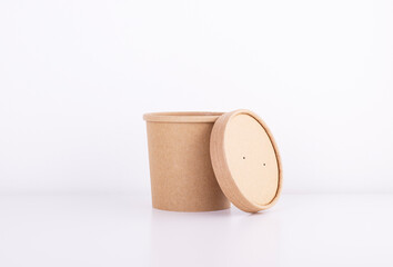 Dishes made of eco-friendly material, on a white isolated background. zero waste, recycling