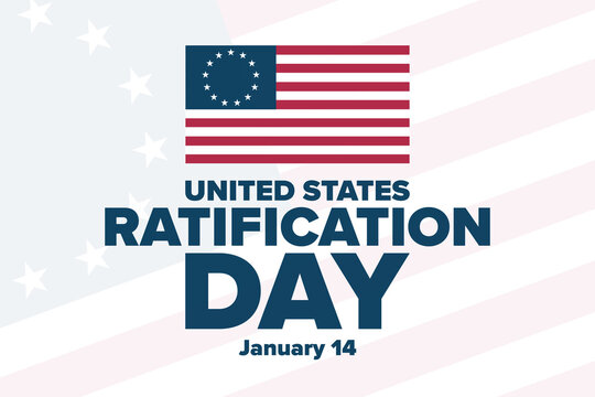 Ratification Day in United States. January 14, 1784. Holiday concept. Template for background, banner, card, poster with text inscription. Vector EPS10 illustration.