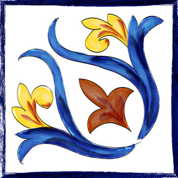 Mattonella artistica in ceramica di Caltagirone