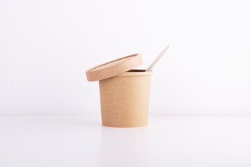 Dishes made of eco-friendly material, on a white isolated background. zero waste, recycling