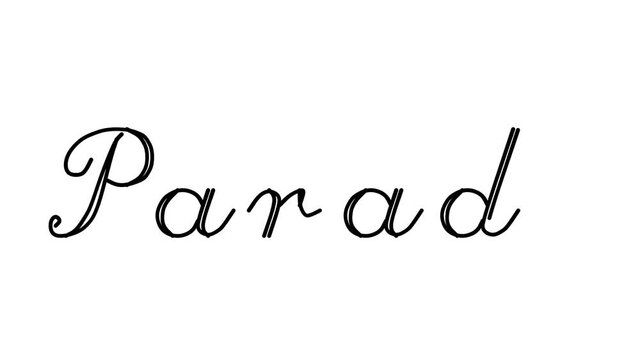 Parade Decorative Handwriting Animation in Six Cursive and Gothic Fonts
