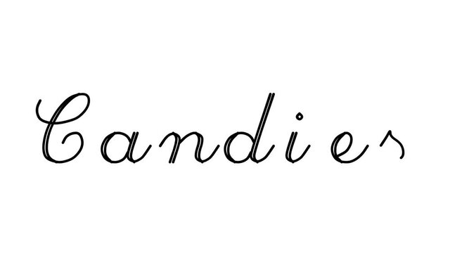 Candies Decorative Handwriting Animation in Six Cursive and Gothic Fonts