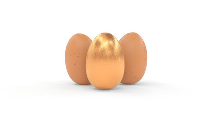 golden egg on white background