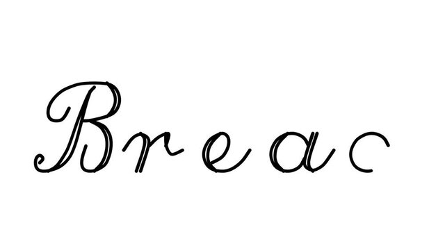 Bread Decorative Handwriting Animation in Six Cursive and Gothic Fonts