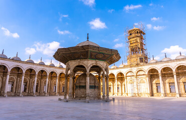 Details of the interior of the Alabaster Mosque in the city of Cairo, in the Egyptian capital. Africa