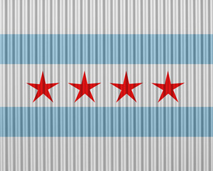 Fahne von Chicago auf Wellblech