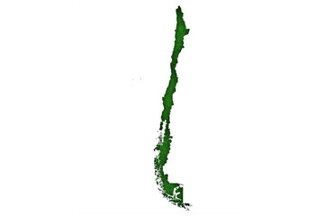 Karte von Chile auf grünem Filz