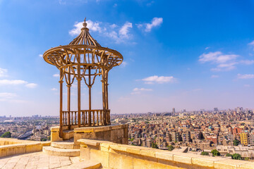 Viewpoint of the Alabaster Mosque to see the city of Cairo, the capital of Egypt. Africa