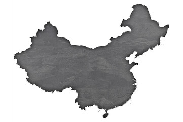 Karte von China auf dunklem Schiefer