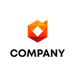 D hexagon logo design