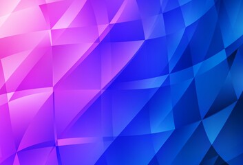 Light Pink, Blue vector gradient triangles pattern.