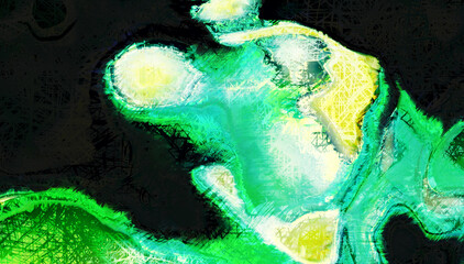 Modern art. Colorful contemporary artwork. Color strokes of paint. Brushstrokes on abstract background. Brush painting.