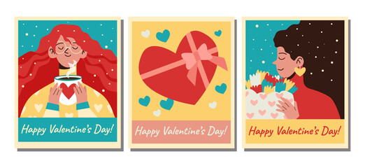 Fototapeta na wymiar Valentine's Day card templates design. Vector illustration. February 14. Love. Heart. 