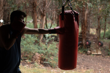 jab to the heavy bag 