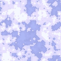 Seamless digital arctic pixel camo texture vector for army textile print