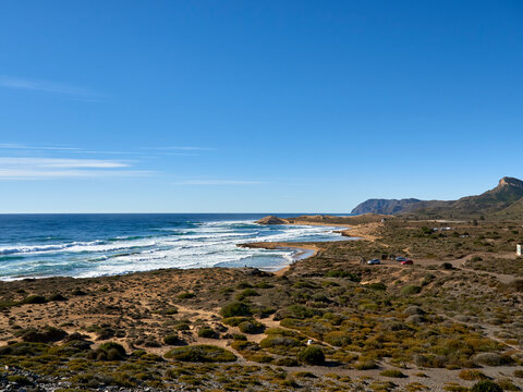 Calblanque beach in Calblanque National Park, Cartagena, Spain.