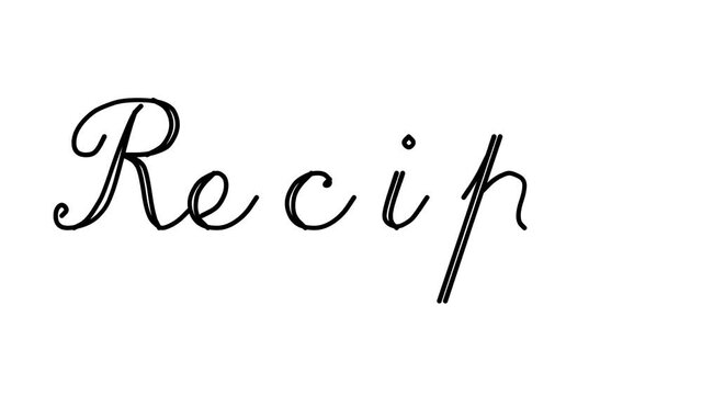 Recipe Decorative Handwriting Animation in Six Cursive and Gothic Fonts