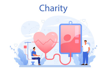 Charity concept. Blood donation. Idea of humanitarian support