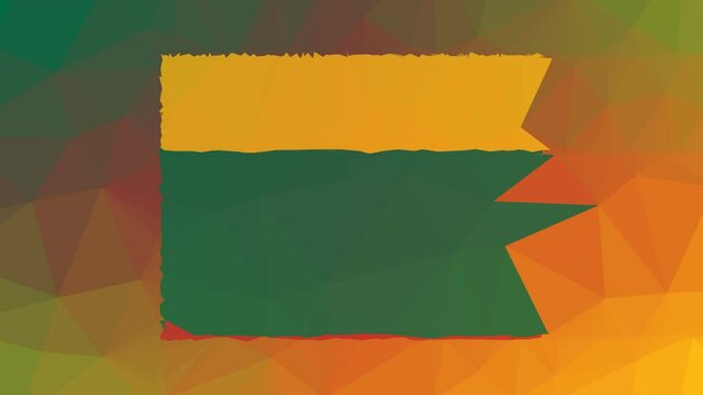 Lithuania Flag ISO:LT fade techno tessellation looping animated triangles