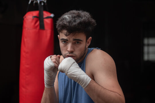 boxing training male model 