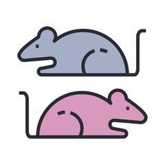 Lab rats icon, guinea pig symbol.