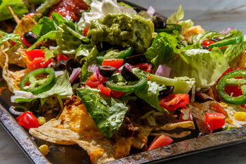 Loaded Toppings Beef Nachos