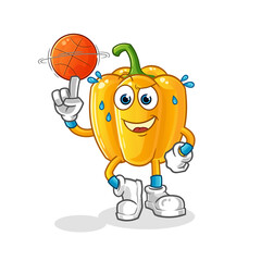 paprika playing basket ball mascot. cartoon vector