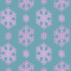 Vector seamless pattern of snowflakes from gears. Winter background.