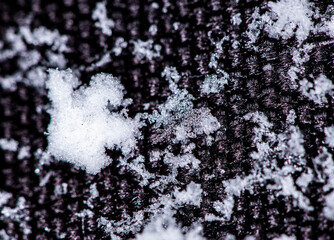 magic of geometric shapes and lines of white winter snowflakes