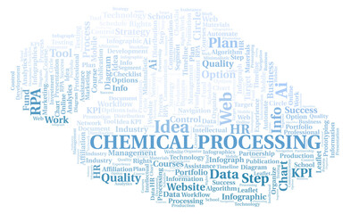 Fototapeta na wymiar Chemical Processing typography word cloud create with the text only.