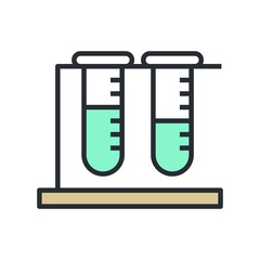 Medical test tubes icon. Education concept for chemistry, biology lab equipment sign.