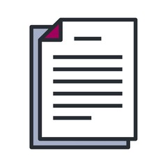 Documents icon. Vector illustration for exam papers, contract, business agreement documents concept.