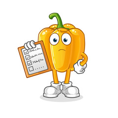 paprika schedule list vector. cartoon character