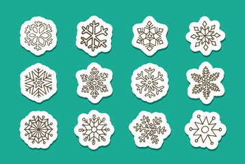 Snowflakes Stickers Set - 399314654