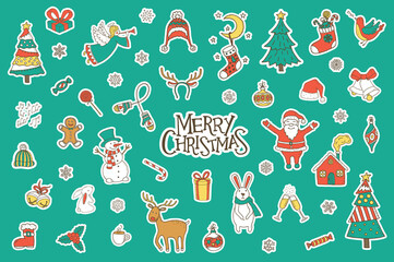 Merry Christmas Stickers Set - 399314867