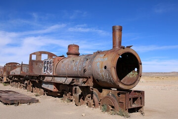 Fototapeta na wymiar Bolivie Cimetière ferroviaire, Uyuni