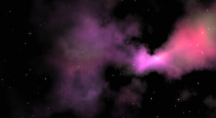 Star field in galaxy space with colorful nebula. Sci fi background of deep space. Ethereal wallpaper.