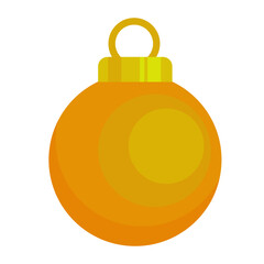 happy merry christmas ball golden color hanging icon
